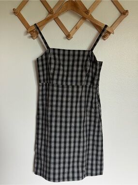 Hollister Black and White Plaid Mini Dress